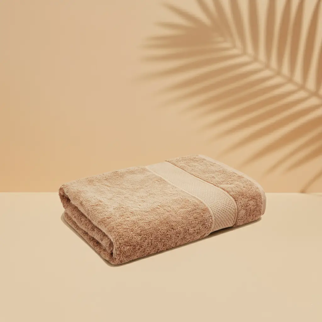 Premium Cotton Bath Towel 150x75cm Vanilla Pink - Border Pattern